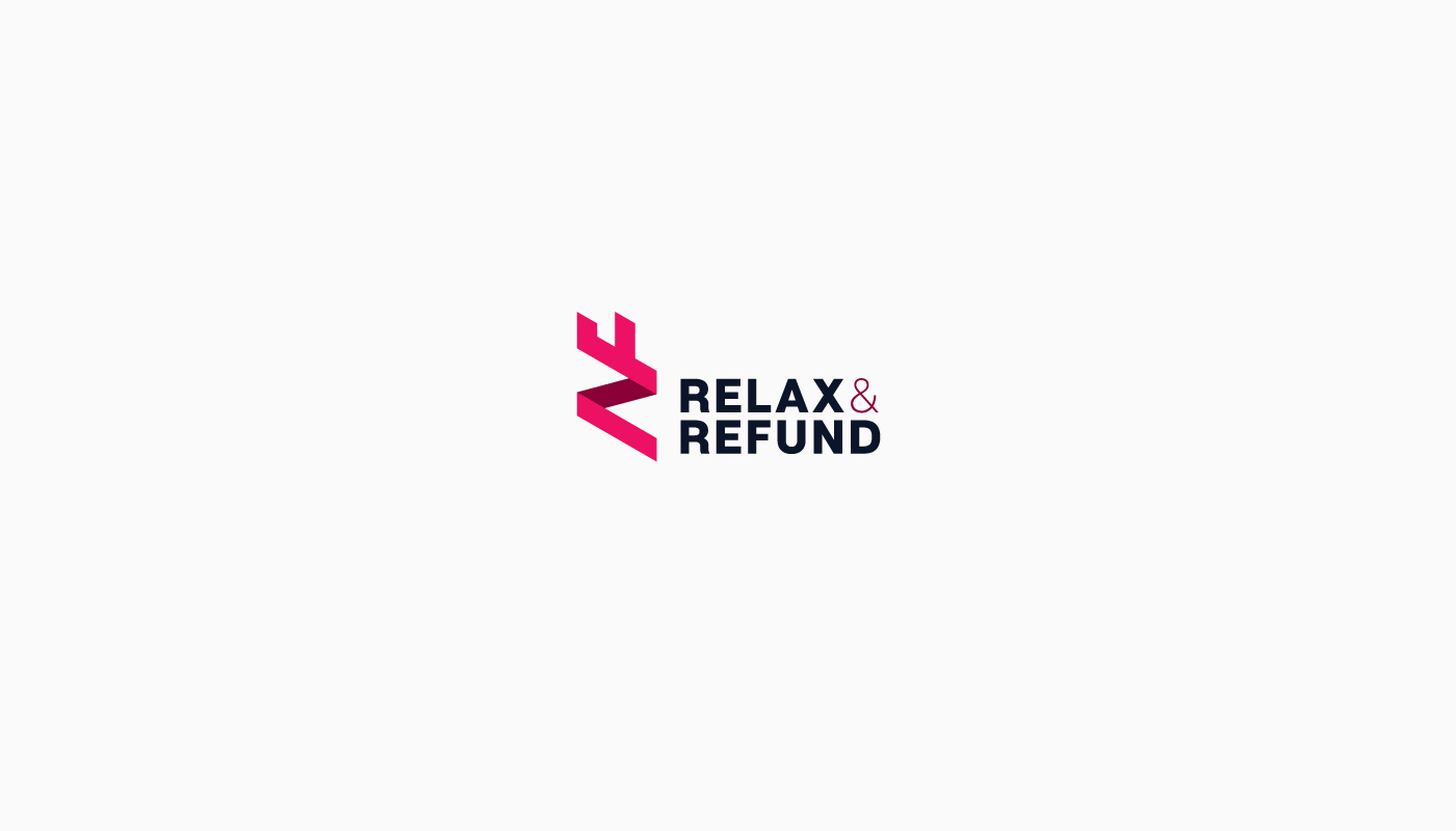 Logo design for Relax and Refund, airline refund